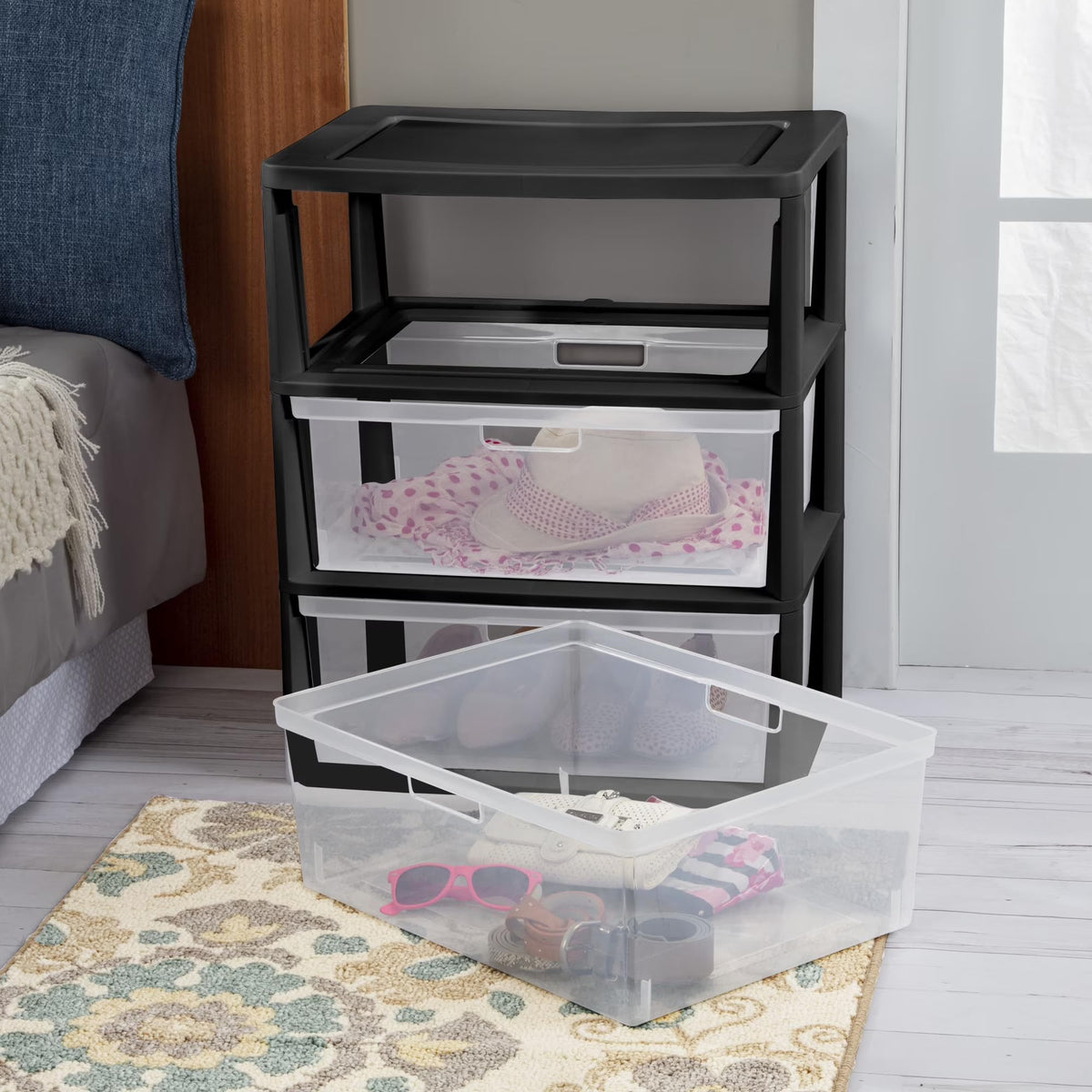 3 Drawer Clear Plastic Storage Cart Z816