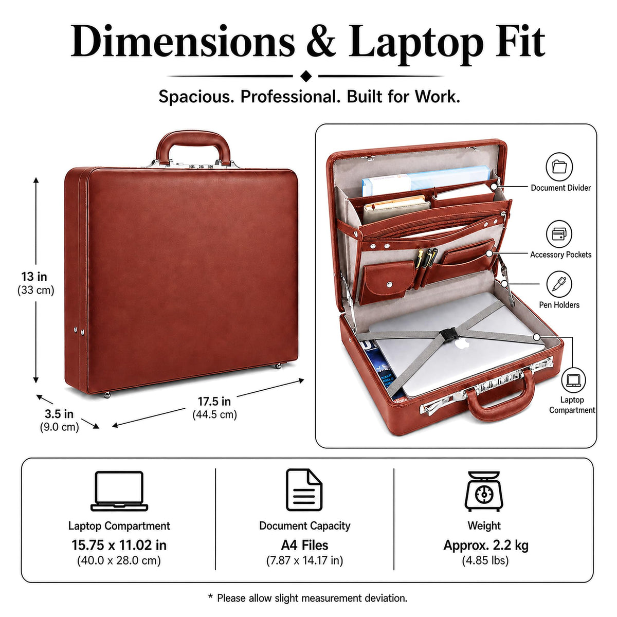 Leather Briefcase with Lock F85971