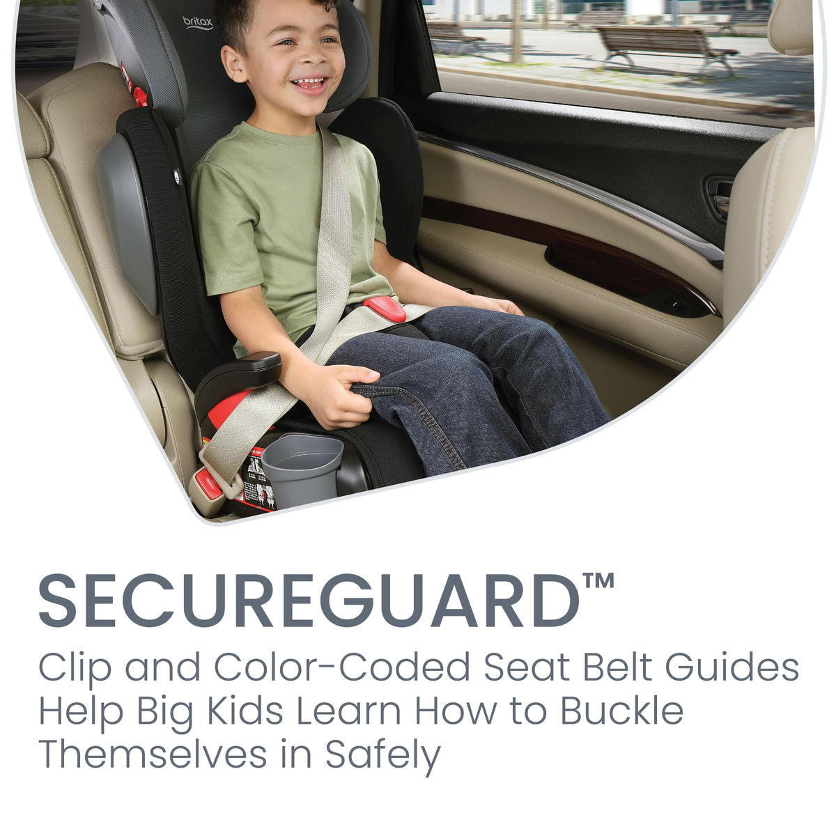 Black Backless Belt-Positioning Booster Seat R36779