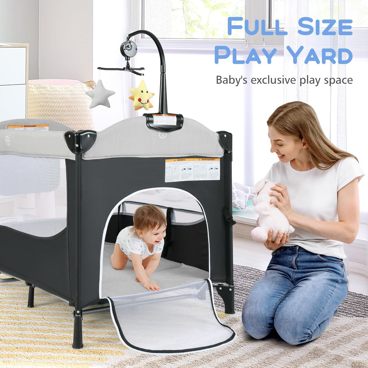 5 in 1 Gray Baby Playard L3576