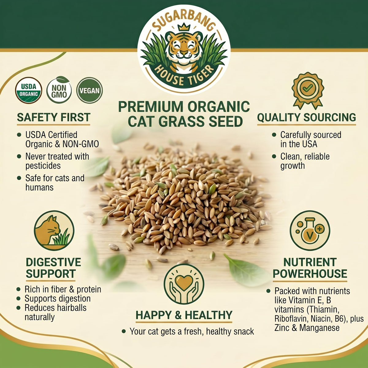 Cat Grass Gift Set with Self-Watering Pot & 3-Pack Refill H21637