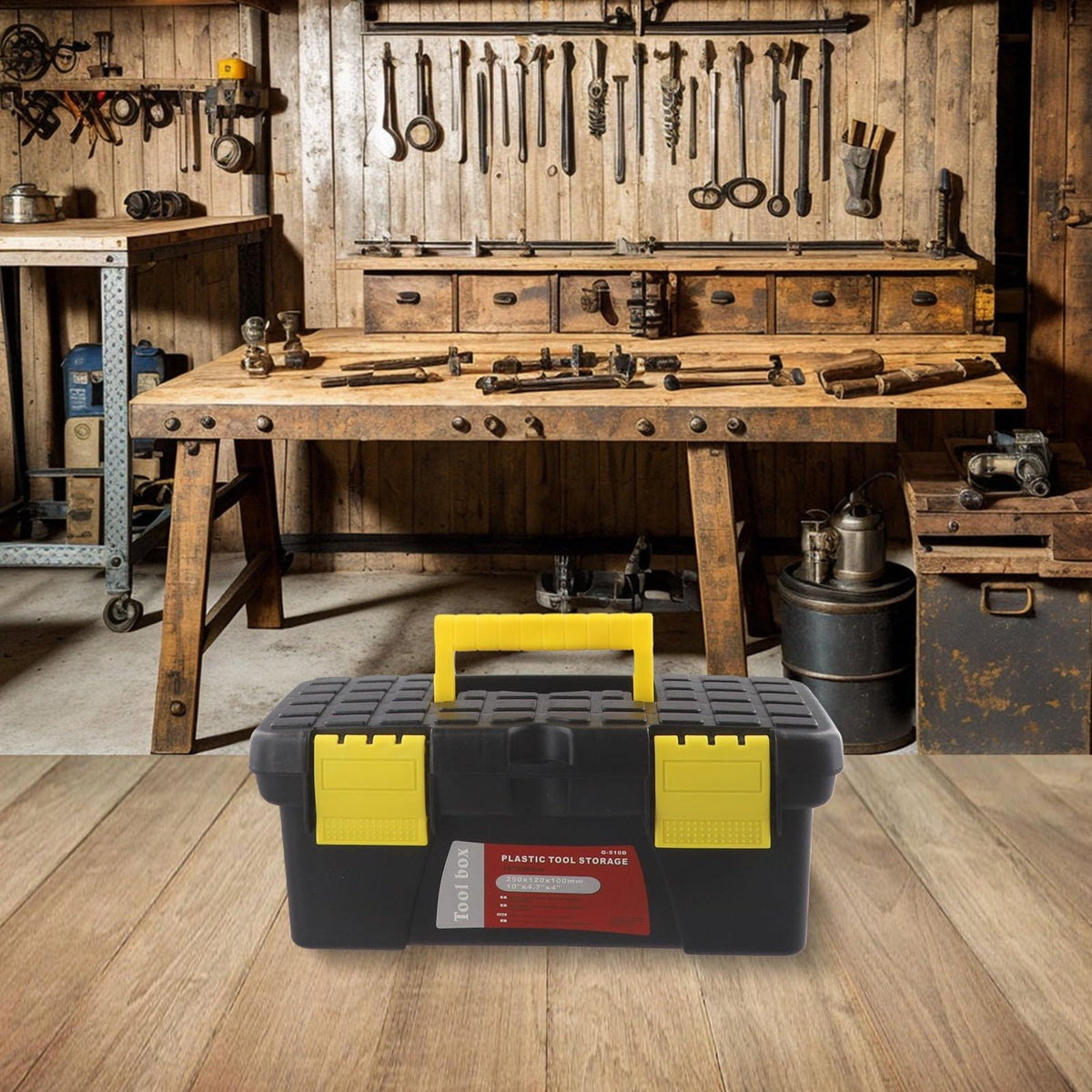 10 Inch Black Plastic Toolbox C806694