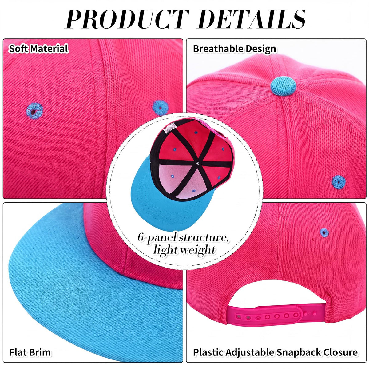 30 Pcs Flat Bill Snapback Hats Bulk Adjustable P94657