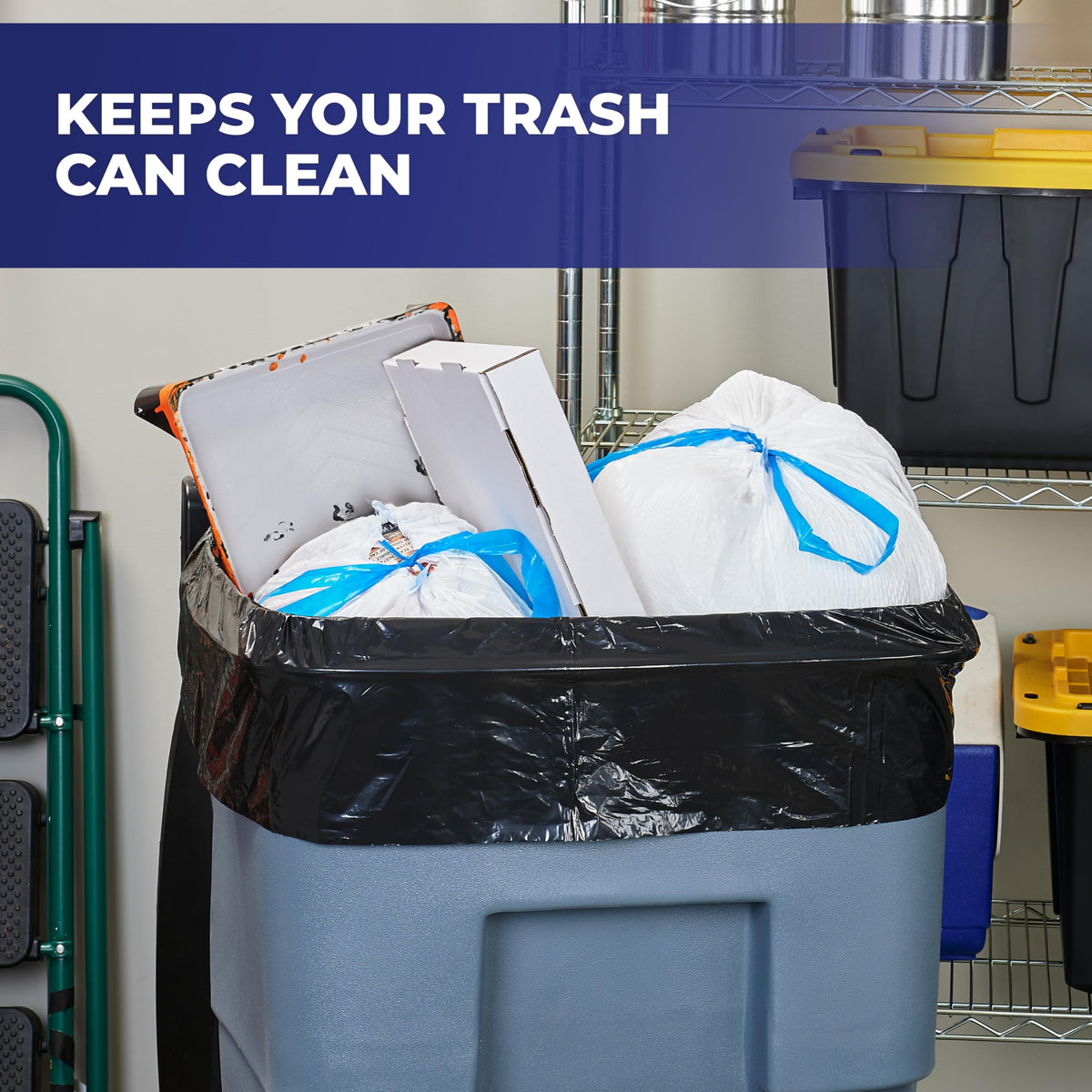 65 Gallon Black Unscented Trash Bags 10ct Q8973