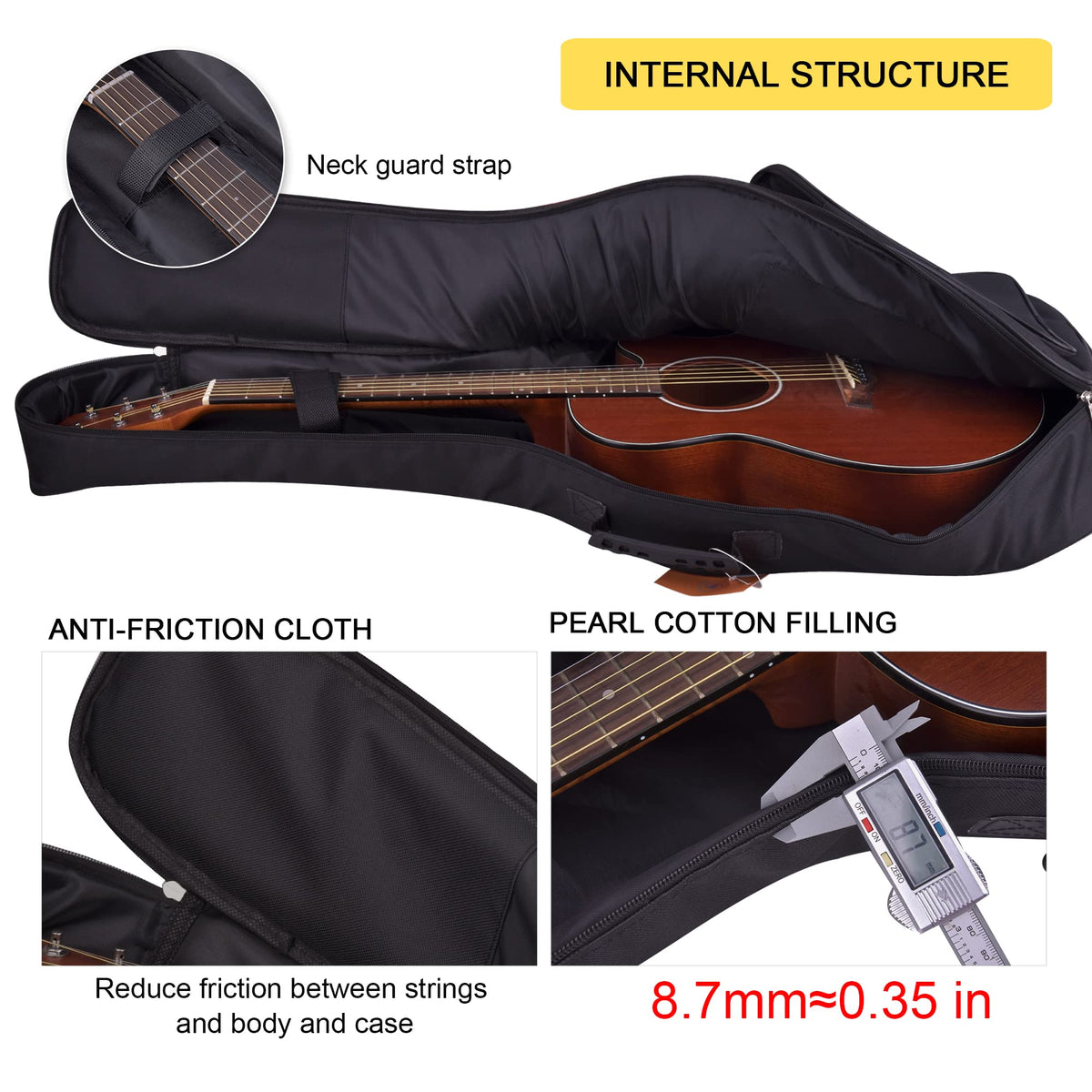 36 Inch Acoustic Guitar Case Soft Padded Gig Bag S87903