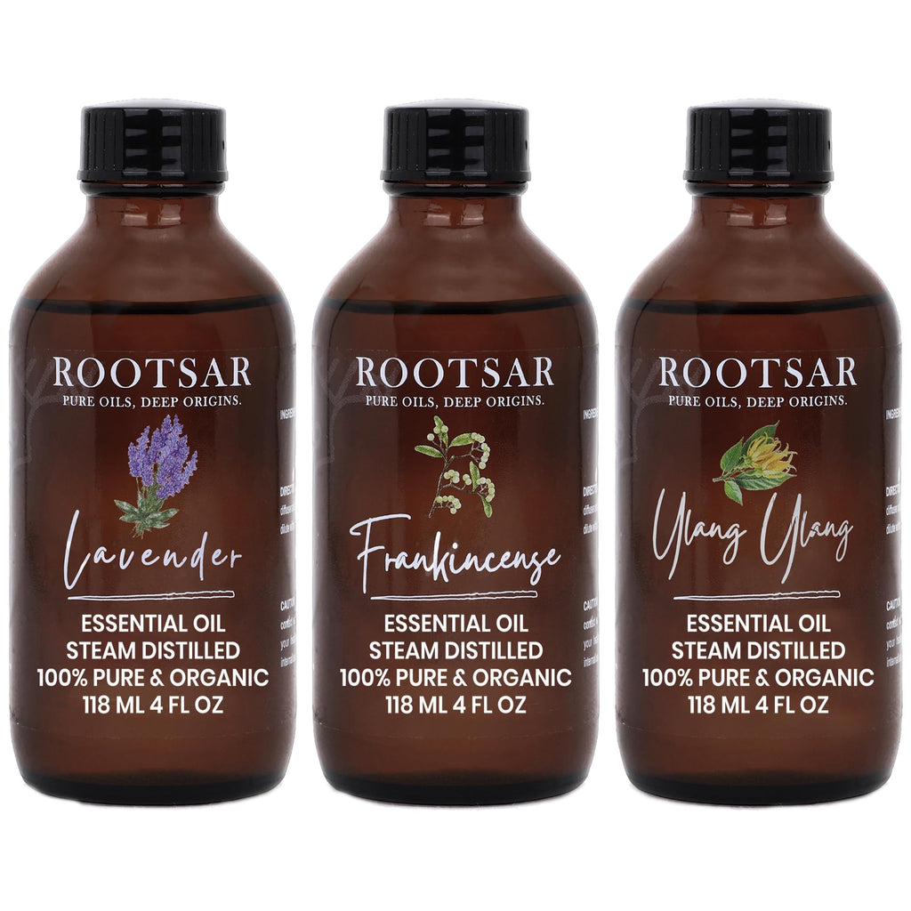 3 Pack Lavender Ylang Ylang Frankincense Essential Oils 4 Fl Oz G636