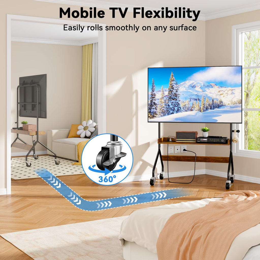 Rolling TV Stand with Power Outlet for 32-75 Inch TV X755776