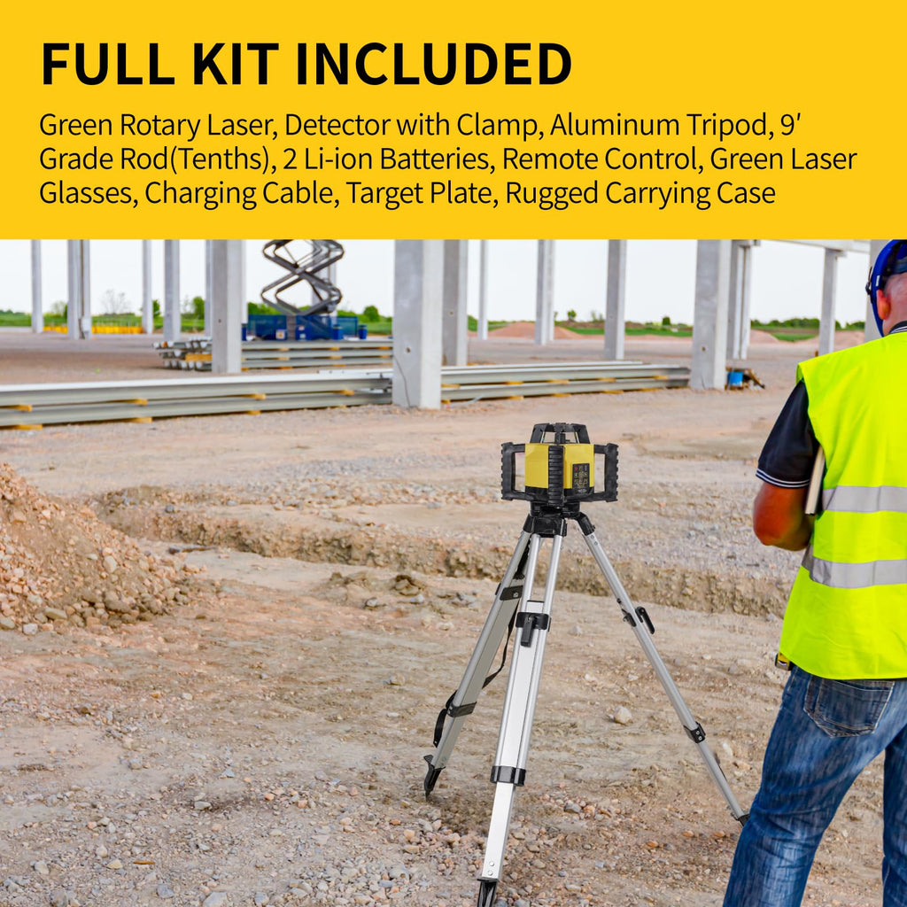 Green Self-Leveling Rotary Laser Level Kit with Tripod C164150