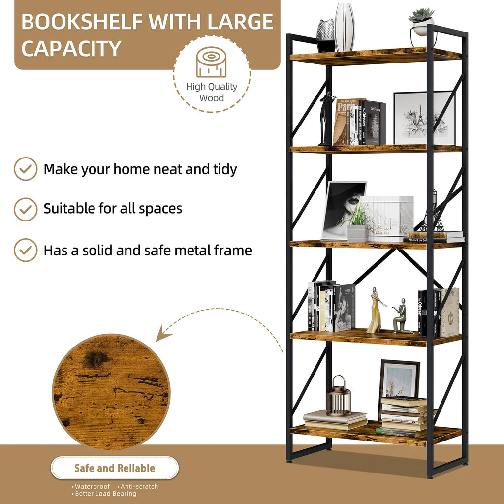 5 Tier Metal Bookshelf K794