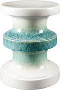 Teal Cream Indoor Outdoor Garden Stool Z209470