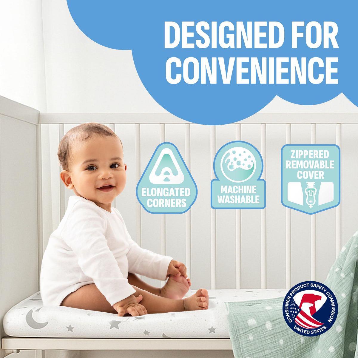 38"x26"x1.5" Bamboo Cover Waterproof Gel Memory Foam Pack n Play Mattress H33395