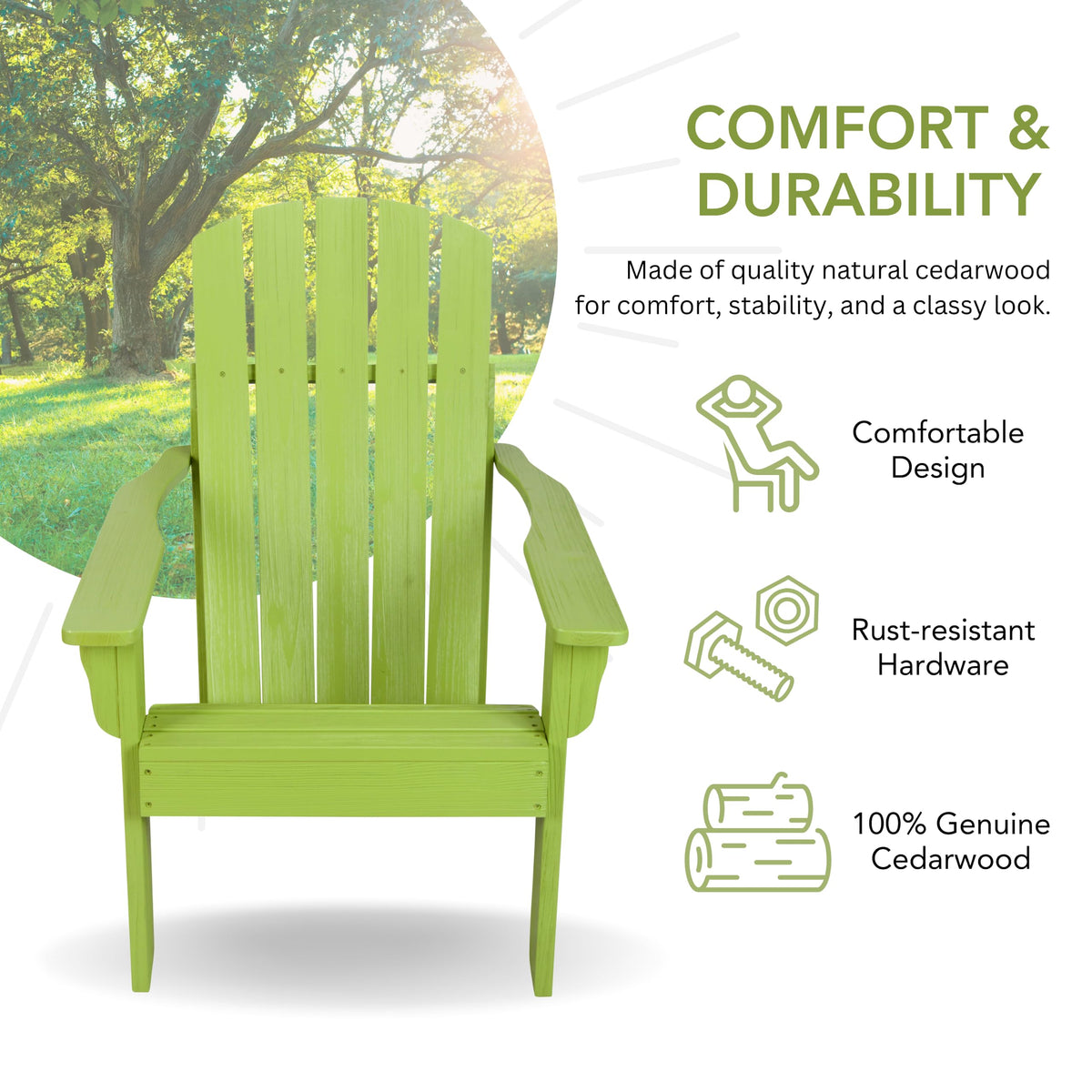 Lime Green Wooden Adirondack Chair H959816