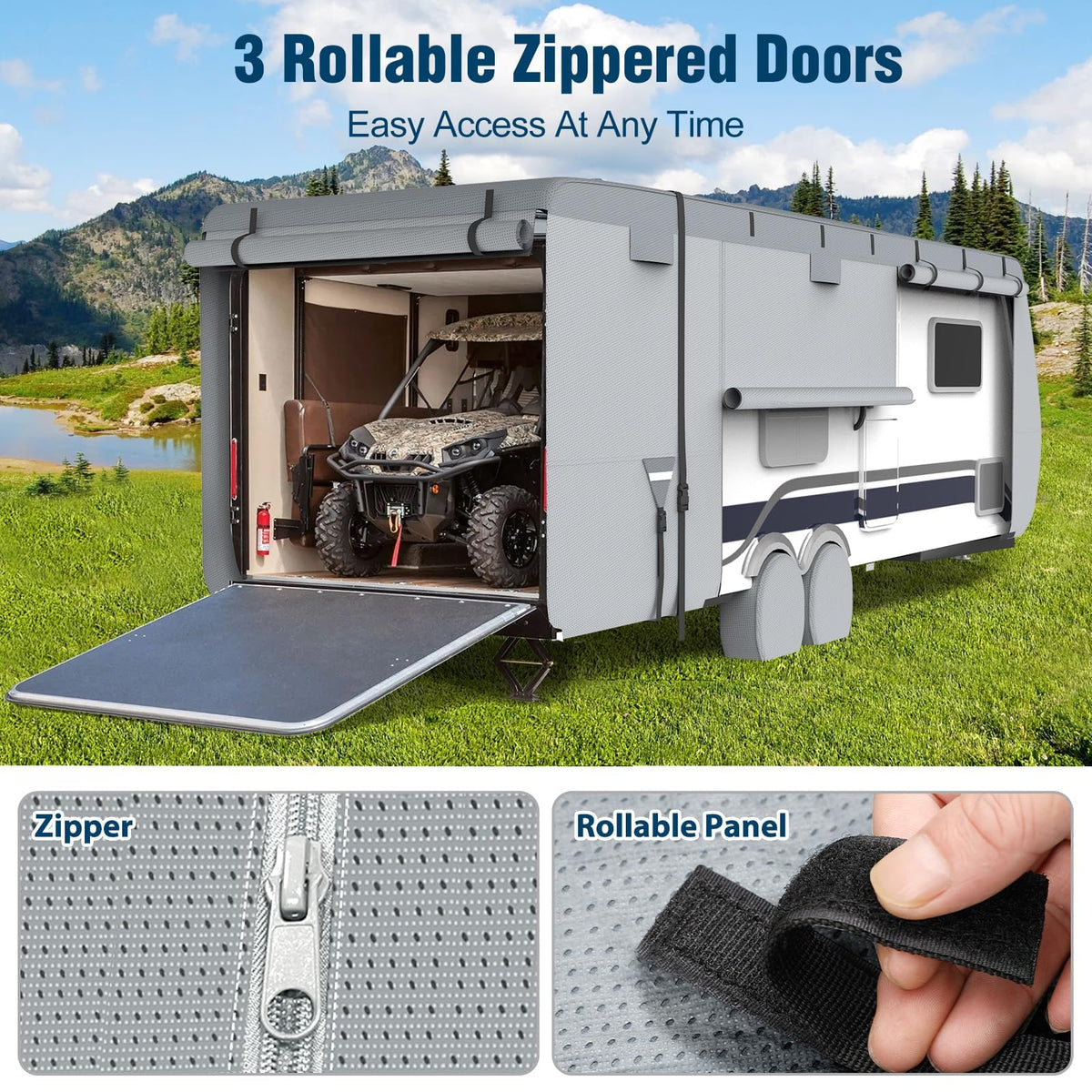 16-18ft Heavy Duty Waterproof RV Cover with Tire Cover V117