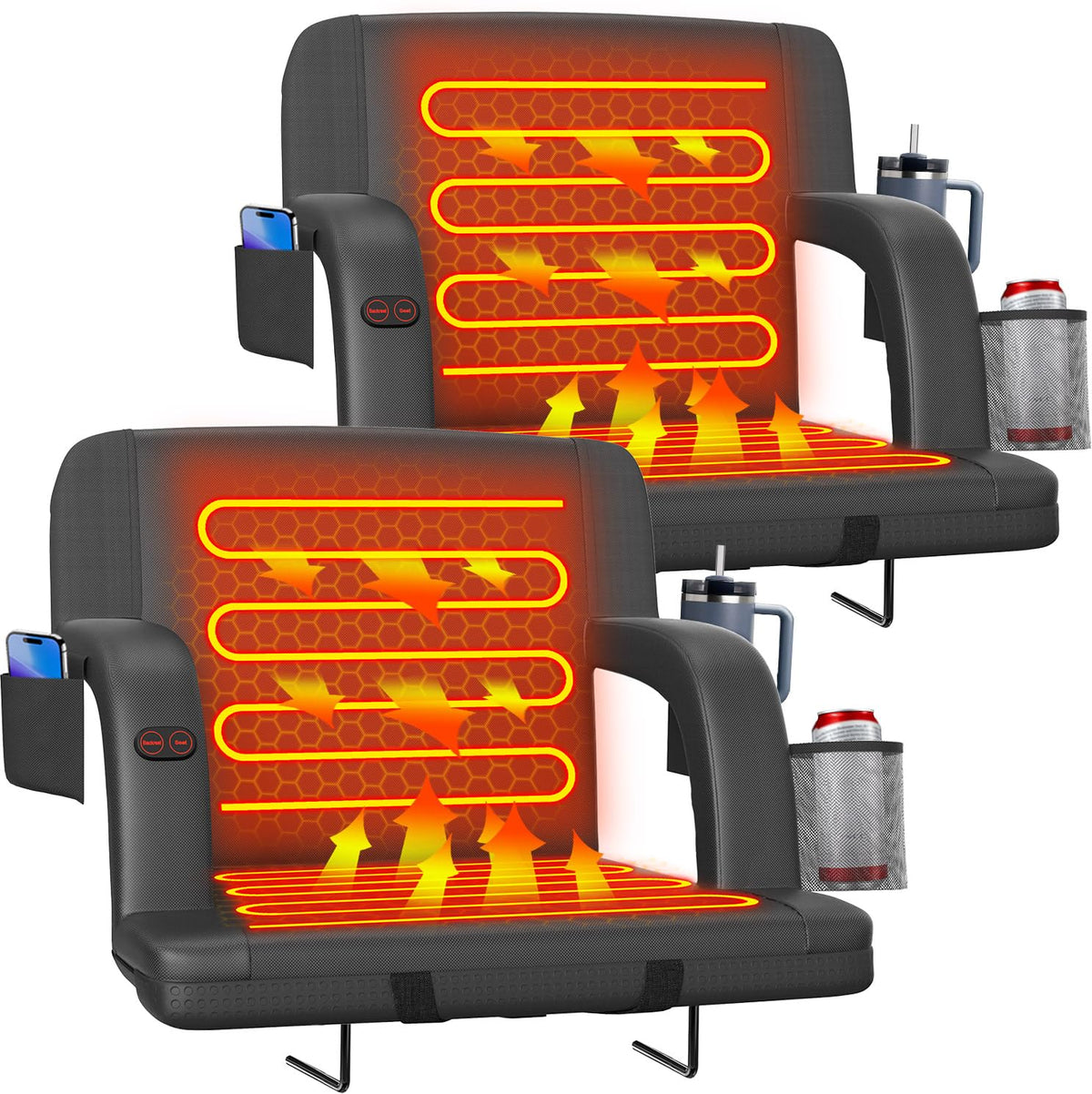 21" Heated Stadium Seats for Bleachers 2 Pack G5382