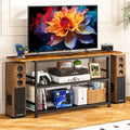 Rustic Brown TV Stand up to 55 Inch with 3 Tier Storage Shelves Y99818