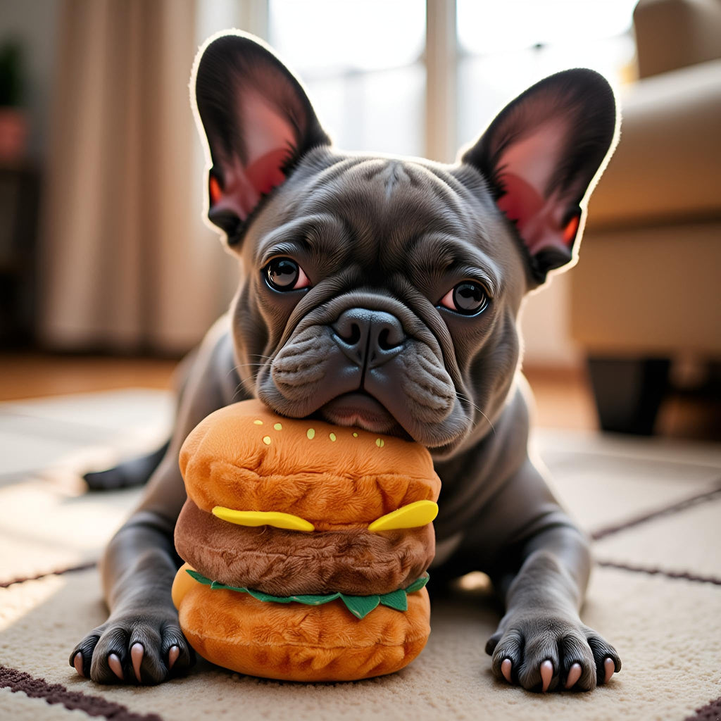 Hamburger Shape Dog Plush Squeaky Toy H151