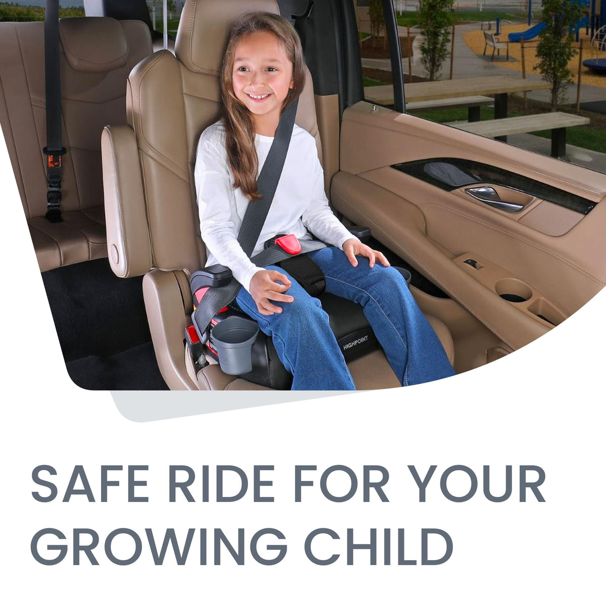 Black Backless Belt-Positioning Booster Seat R36779