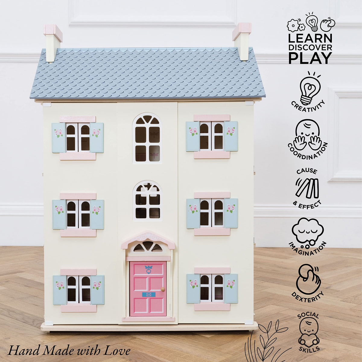 4 Storey Wooden Doll House Play Set W104810