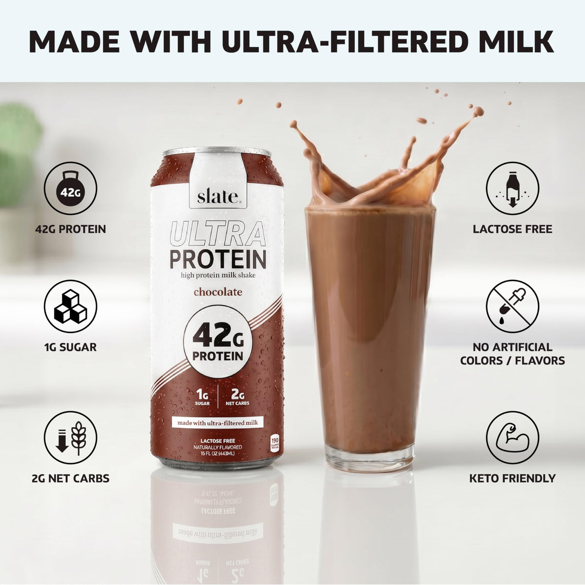 Chocolate Ultra Protein Shake 15 fl oz 12 Cans B5637