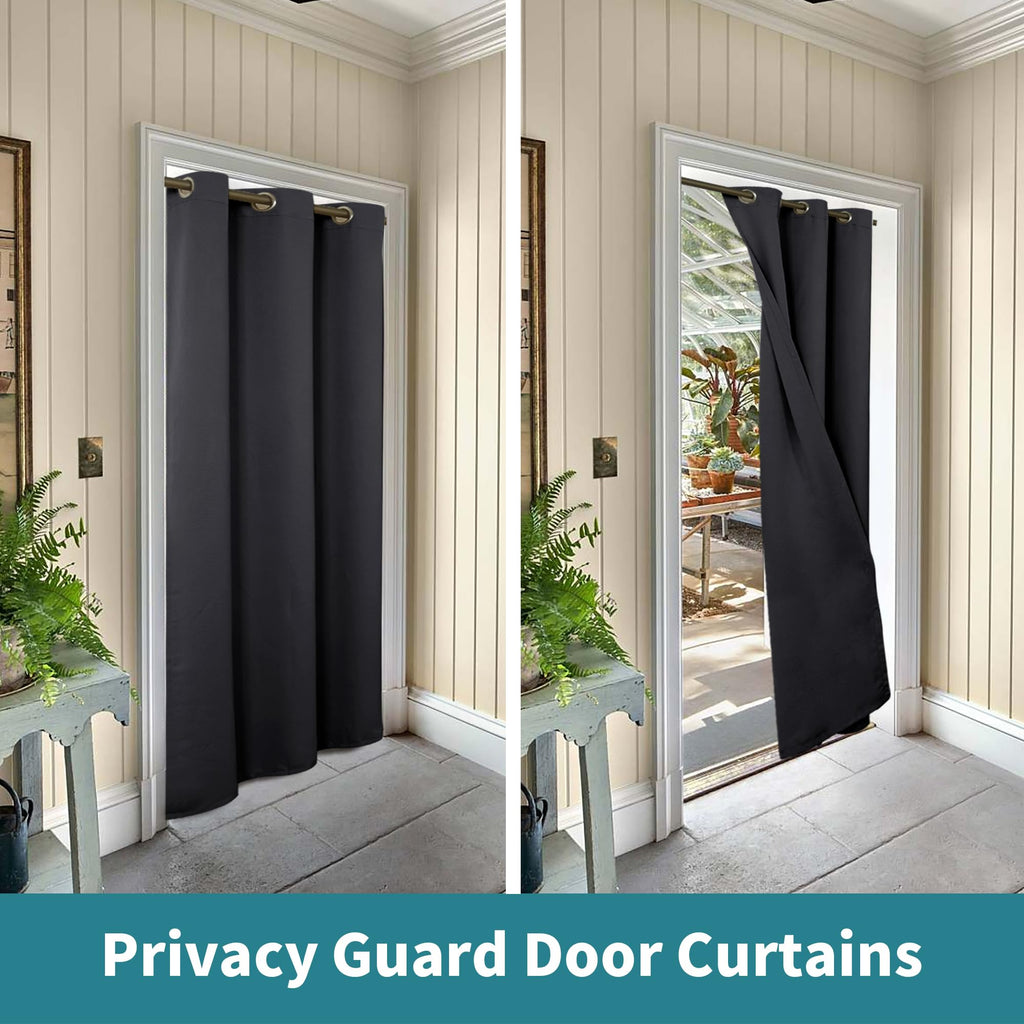 Dark Grey 34 x 80 Inch Thermal Insulated Blackout Curtain V805