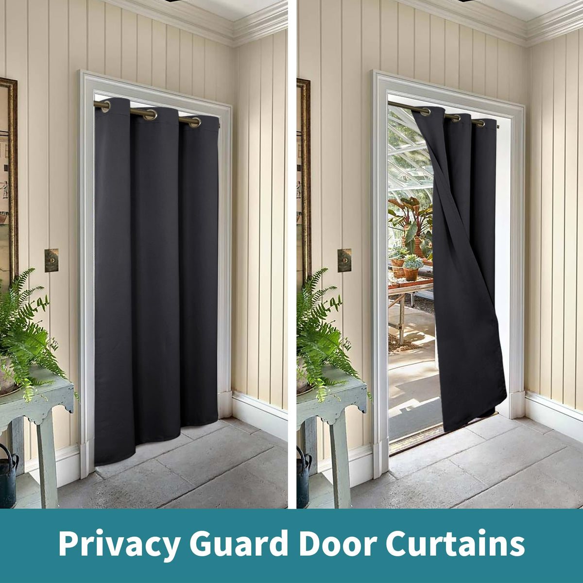 Dark Grey 34 x 80 Inch Thermal Insulated Blackout Curtain V805