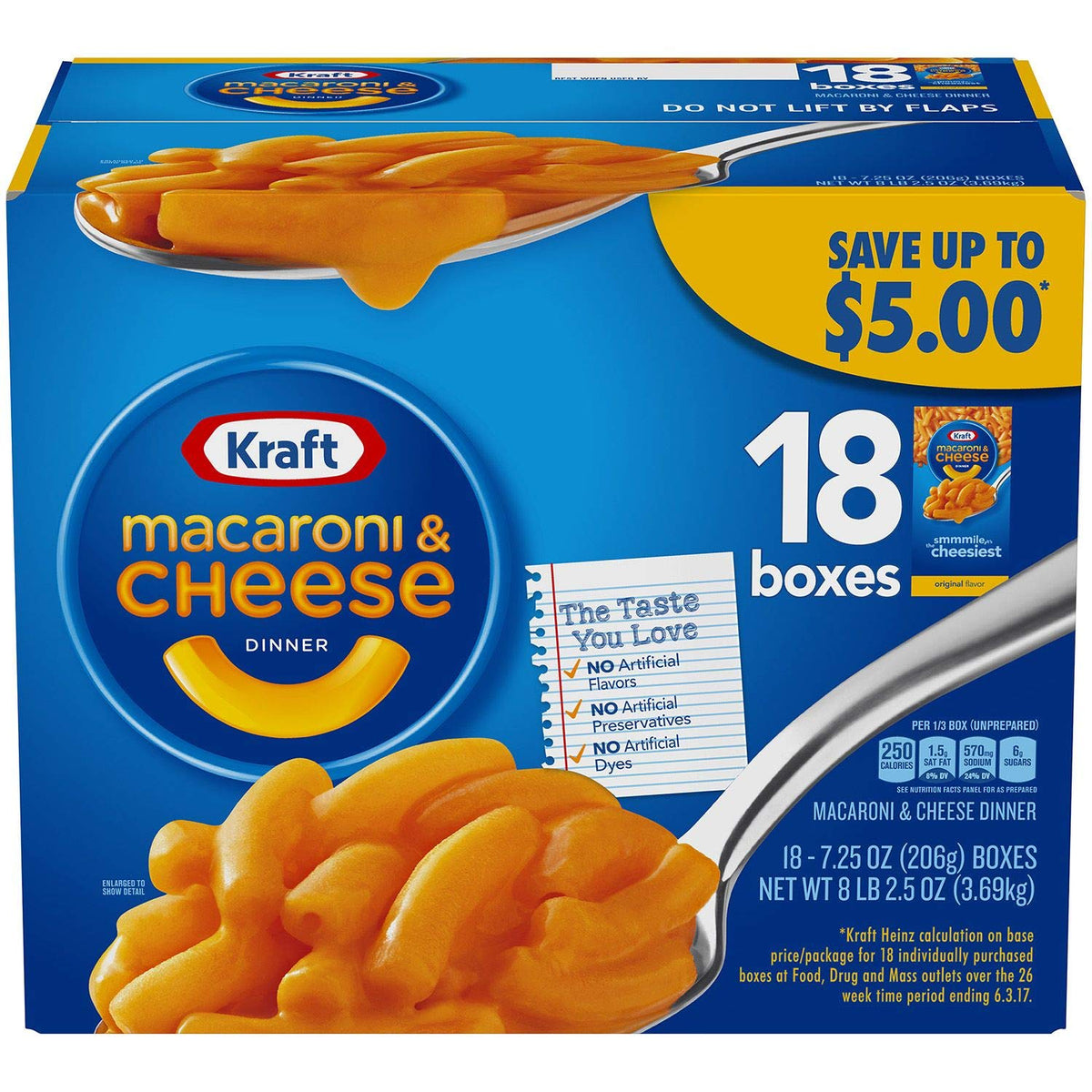 Macaroni & Cheese 7.25 oz 18 Boxes M924900