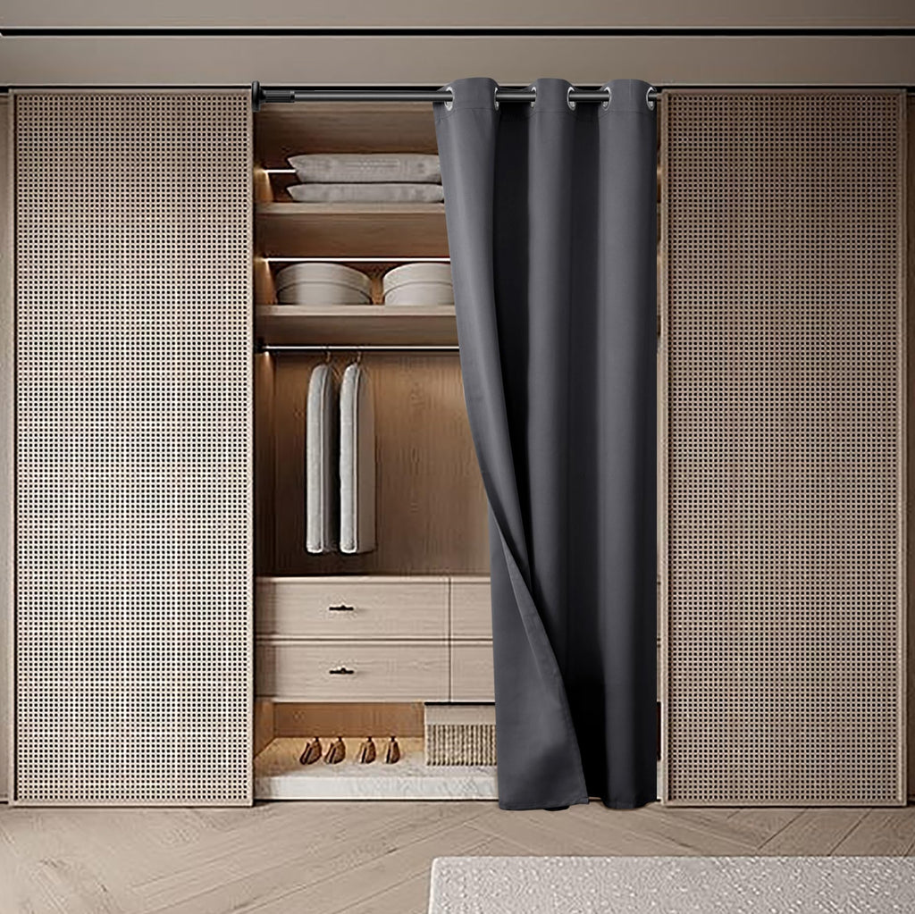 Dark Grey 34 x 80 Inch Thermal Insulated Blackout Curtain V805