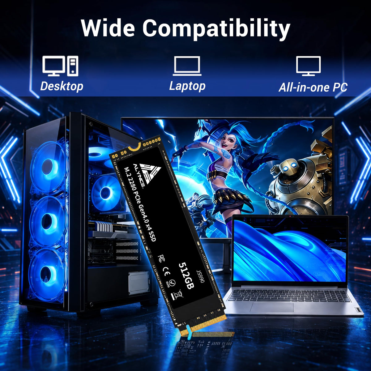 512GB PCIe Gen4 x4 NVMe M.2 2280 SSD W874045