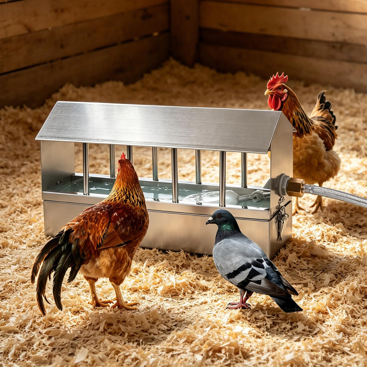 Stainless Steel Automatic Chicken Waterer with Float Valve I961152