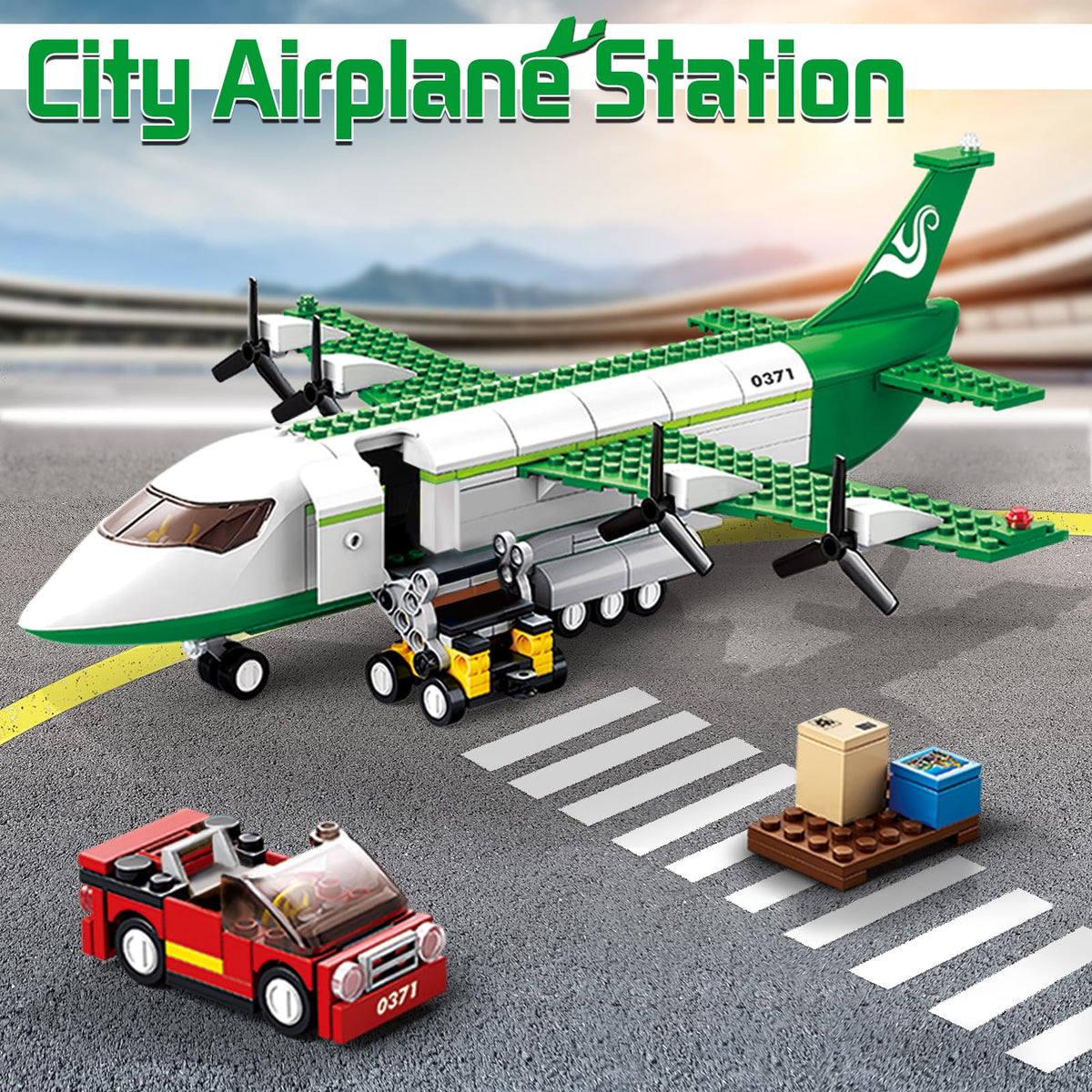 City Cargo Plane Building Set with Car L452535