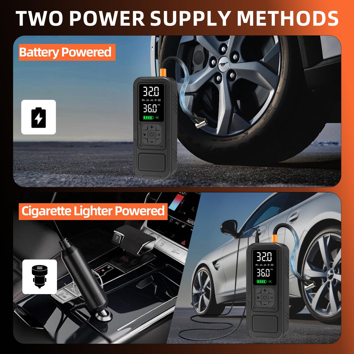 Portable Air Compressor 6000mAh 150PSI Tire Inflator W592
