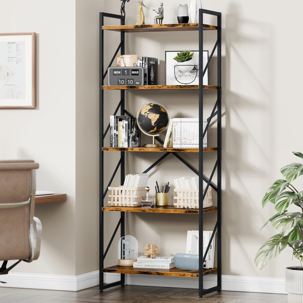 5 Tier Metal Bookshelf K794