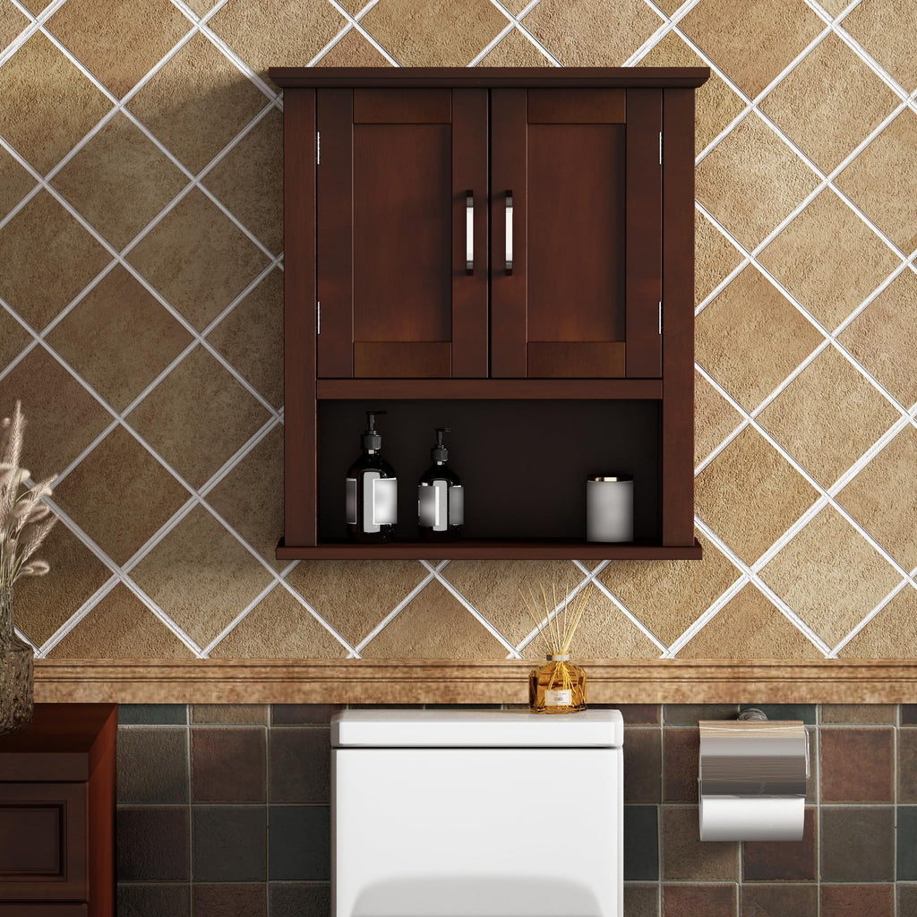 Wood Bathroom Wall Cabinet with Door Y542
