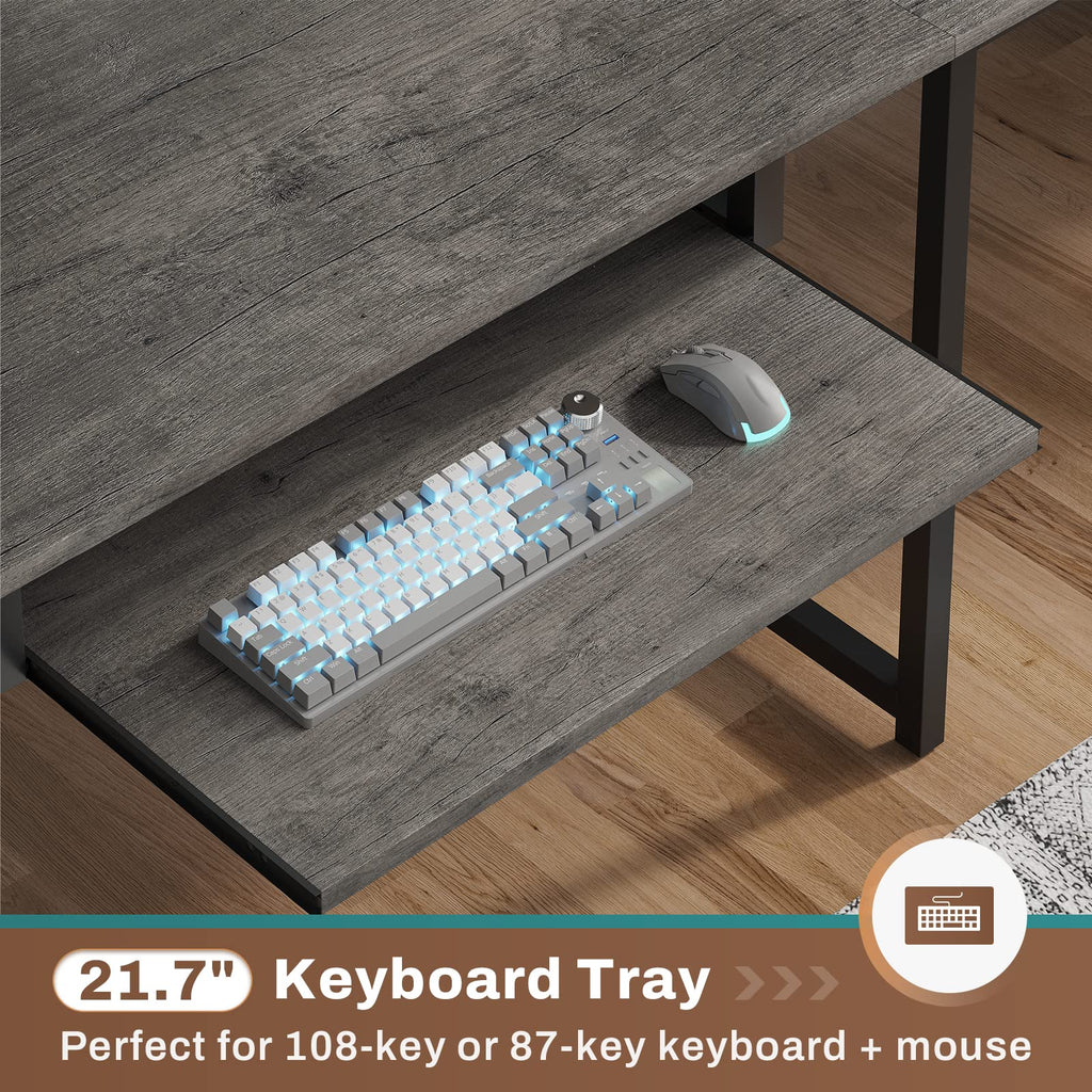 L Shaped Office Desk with Hutch K652139
