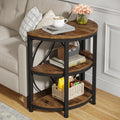 Half Round 3-Tier Narrow Side Table with Metal Frame H8820