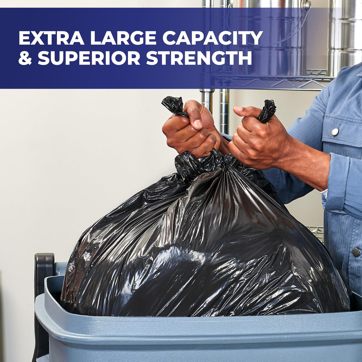 65 Gallon Black Unscented Trash Bags 10ct Q8973
